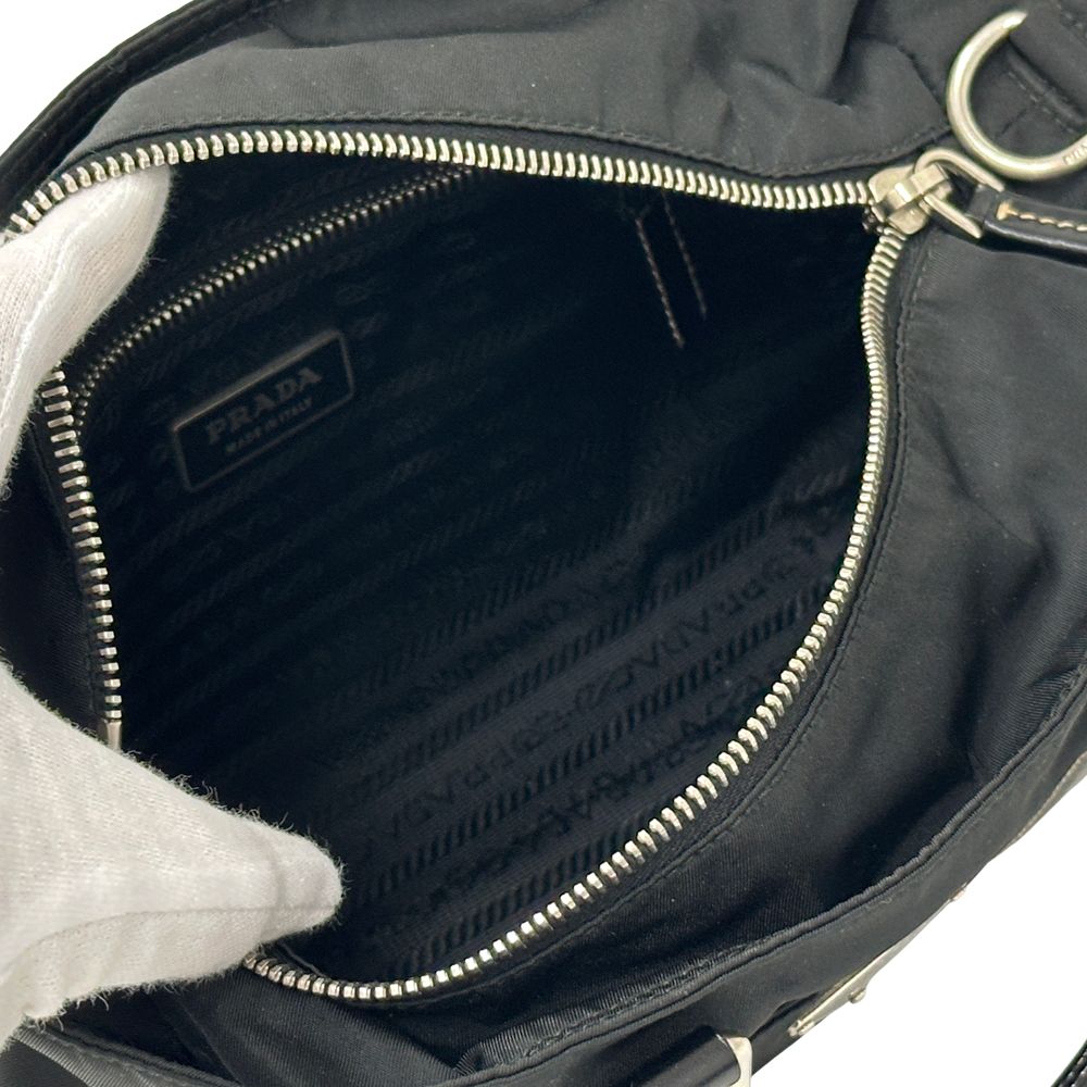 Prada 2-Way Shoulder Bag Nylon Black Going Out Adult Simple Large — view 5