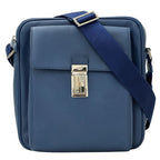 Prada Shoulder Bag Saffiano Blue Triangle Logo