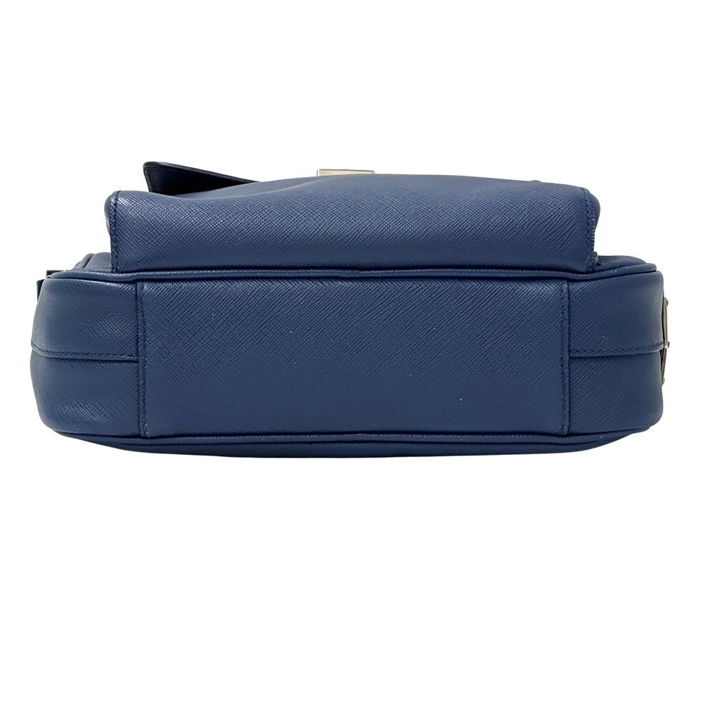 Prada Shoulder Bag Saffiano Blue Triangle Logo — view 4