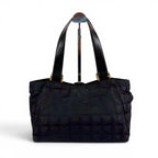Chanel New Travel Line Handbag Satchel Black Nylon Canvas — view 2