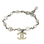 Chanel Bracelet CC Logo Silver White