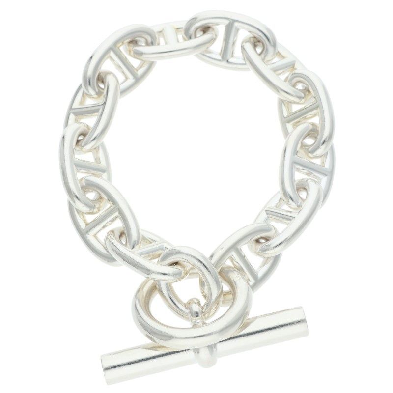 Hermes Chaine D'ancre TGM Silver Bracelet