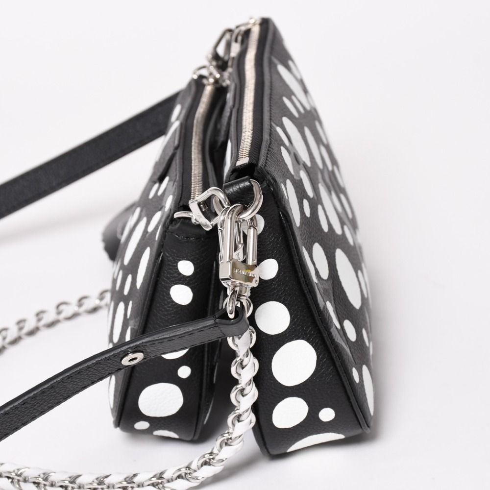 Louis Vuitton Multi Pochette Accessoires Shoulder Bag Black Silver Yayoi Kusama — view 4