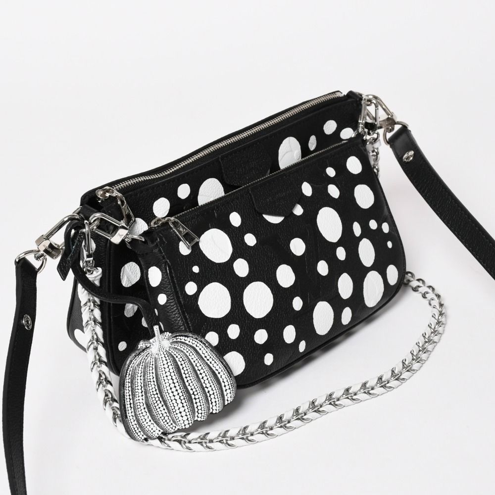 Louis Vuitton Multi Pochette Accessoires Shoulder Bag Black Silver Yayoi Kusama — view 3