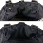 Chanel New Travel Line Handbag Satchel Black Nylon Canvas — view 8