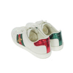 Gucci Hachi Embroidery Low Top Leather Sneakers 8 White — view 3