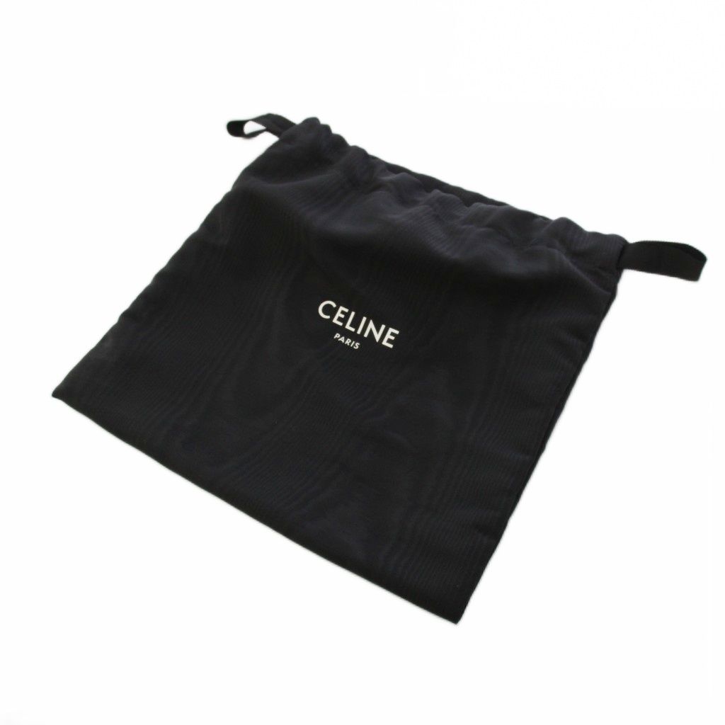 Celine Triomphe Besace Clair Chain Shoulder Bag Leather Black KH — view 9