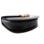 Celine Triomphe Besace Clair Chain Shoulder Bag Leather Black KH — view 4