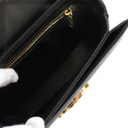 Celine Triomphe Besace Clair Chain Shoulder Bag Leather Black KH — view 6