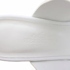 Hermes Glenan Sandals Square Toe Chunky Heels Leather 35 White BB — view 7