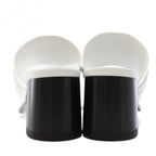 Hermes Glenan Sandals Square Toe Chunky Heels Leather 35 White BB — view 3