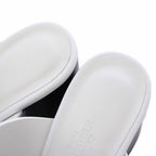 Hermes Glenan Sandals Square Toe Chunky Heels Leather 35 White BB — view 5