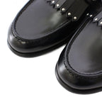 Hermes Destin Loafers Ro Heels Fringe Studs Decoration 34 Black BB — view 4