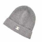 Celine Triomphe Heritage Cashmere Knit Hat Beanie TU Gray — view 5
