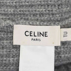 Celine Triomphe Heritage Cashmere Knit Hat Beanie TU Gray — view 7