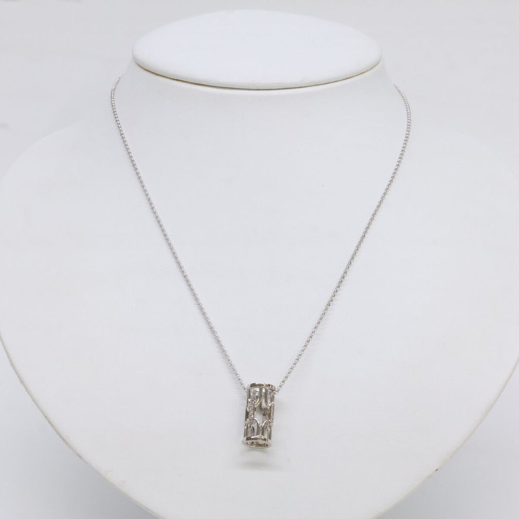 Celine Polished 750 Pave Diamond Vintage Necklace — view 8
