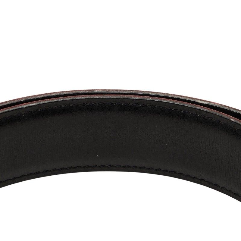 Hermes Constance Belt Buckle Reversible Vintage 65 Red Black Gold Leather — view 5