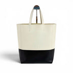 Celine 2-Way Tote Shoulder Bag Vertical Cover Small Leather Black White Ivory — view 3
