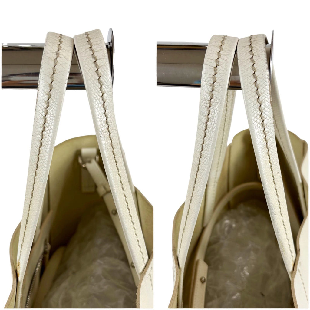 Celine 2-Way Tote Shoulder Bag Vertical Cover Small Leather Black White Ivory — view 8
