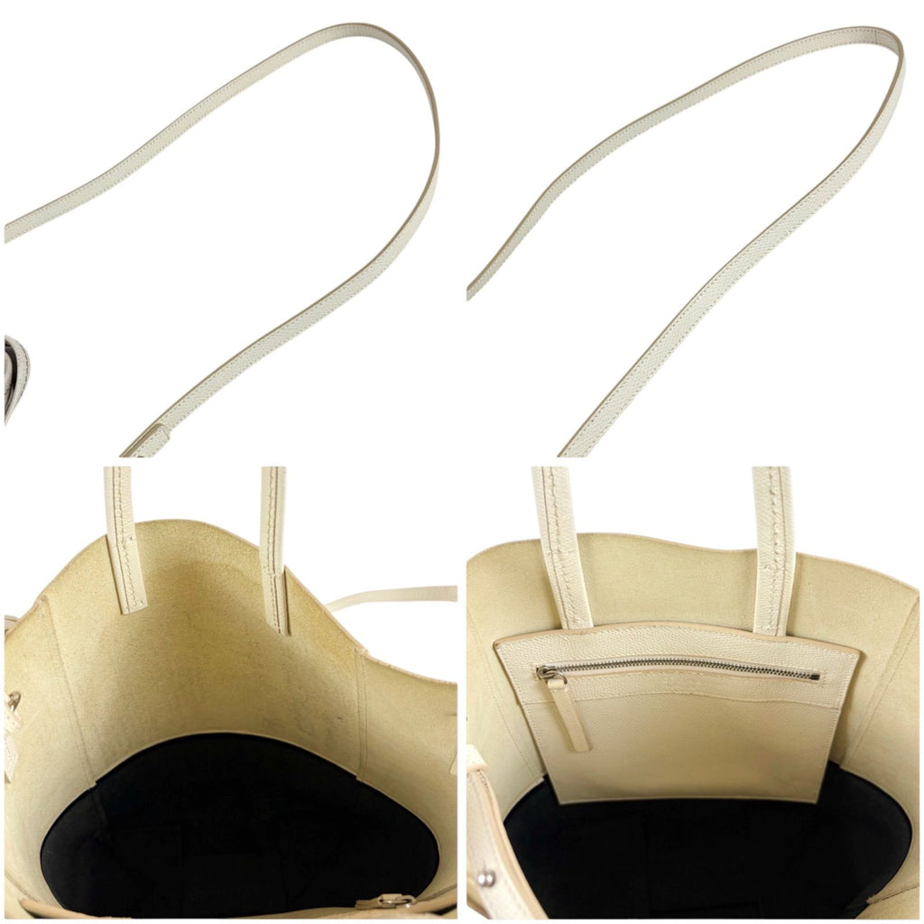 Celine 2-Way Tote Shoulder Bag Vertical Cover Small Leather Black White Ivory — view 7