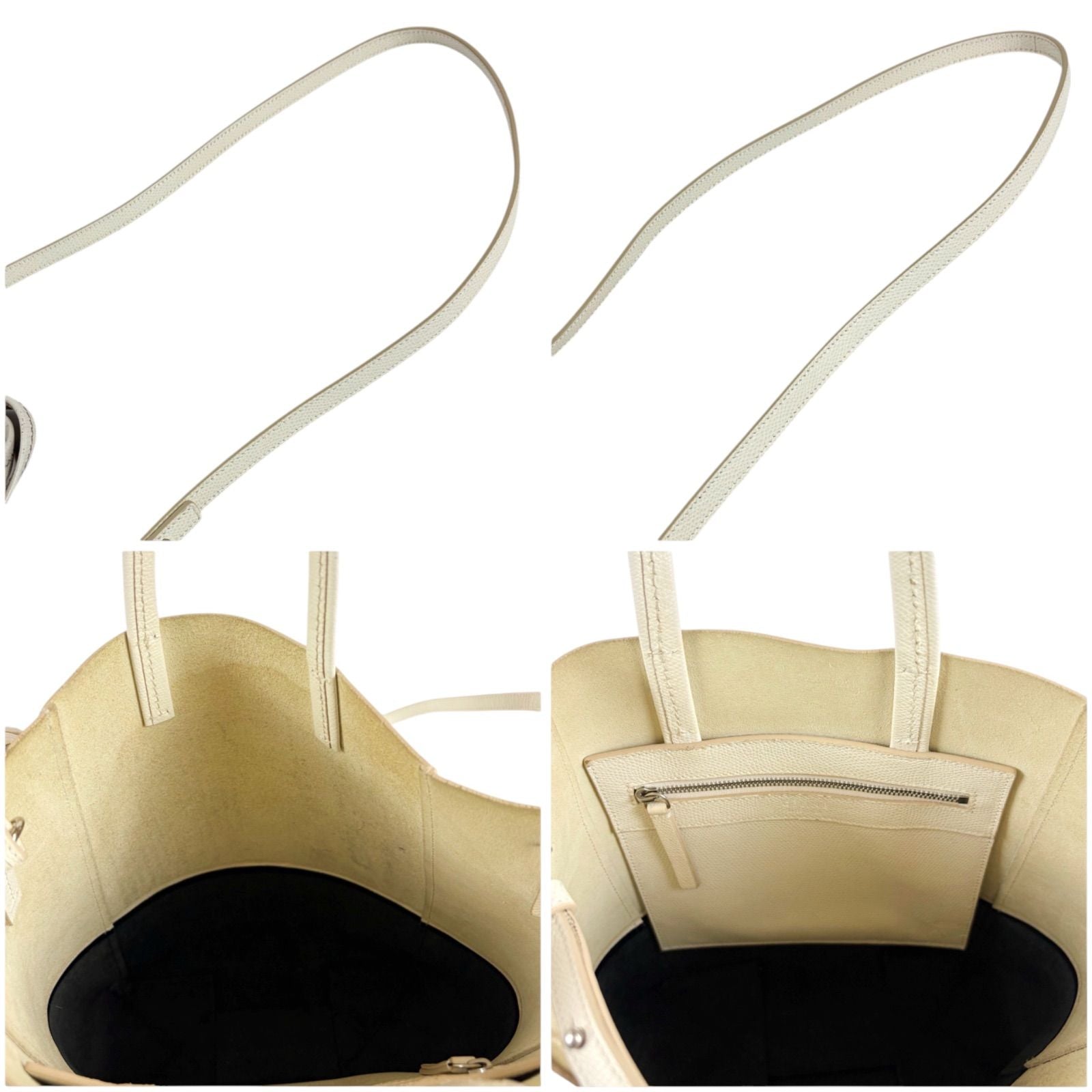 Celine 2-Way Tote Shoulder Bag Vertical Cover Small Leather Black White Ivory — view 7