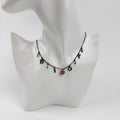 Dior Necklace Metal Rhinestone Silver Pink Vintage