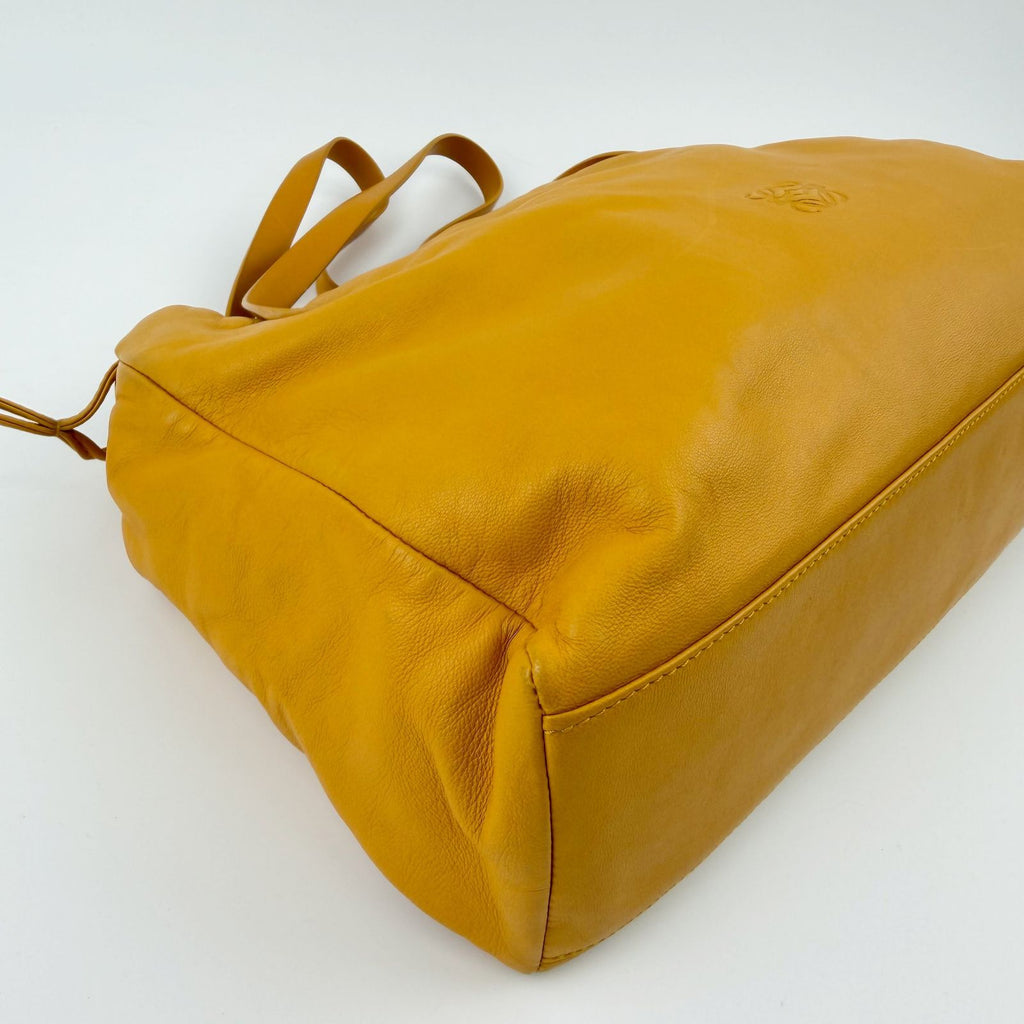 Loewe Tote Shoulder Bag Leather Yellow Vintage — view 7