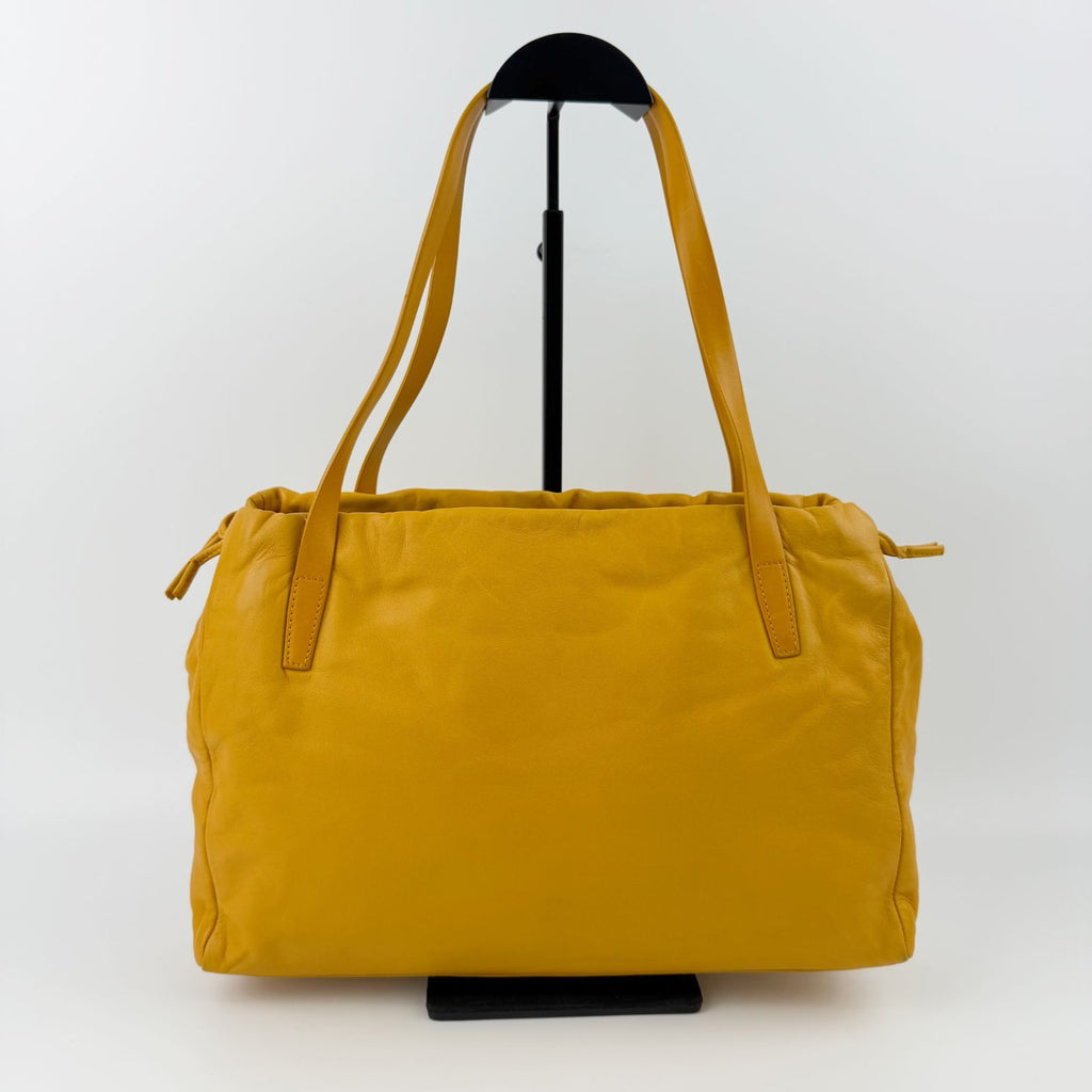 Loewe Tote Shoulder Bag Leather Yellow Vintage — view 2