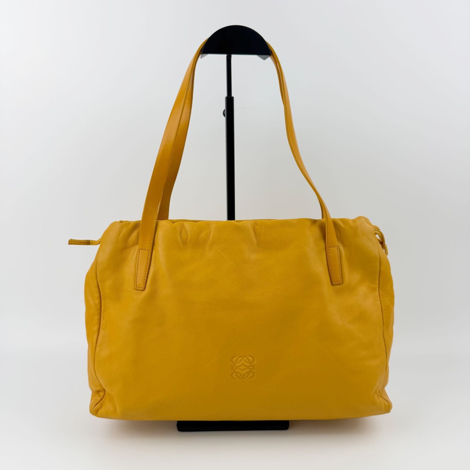 Loewe Tote Shoulder Bag Leather Yellow Vintage