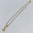 Dior CD Logo Necklace Metal Rhinestone Gold Vintage — view 2