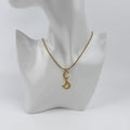 Dior CD Logo Necklace Metal Rhinestone Gold Vintage