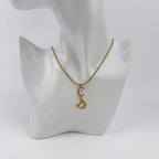 Dior CD Logo Necklace Metal Rhinestone Gold Vintage