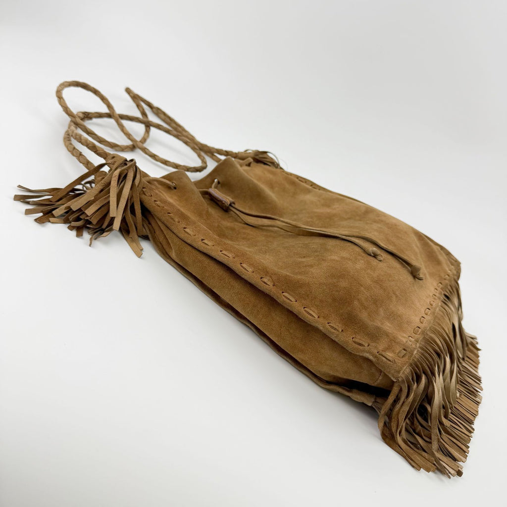 Prada Shoulder Bag Suede Brown Vintage — view 5
