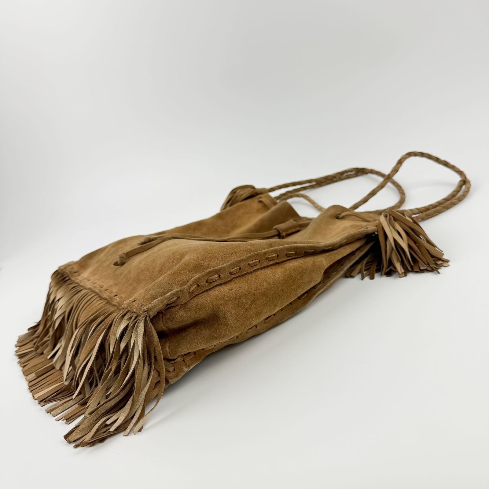 Prada Shoulder Bag Suede Brown Vintage — view 6