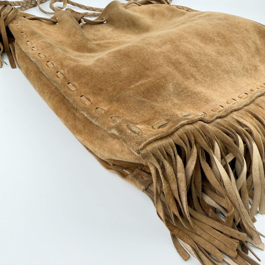 Prada Shoulder Bag Suede Brown Vintage — view 8