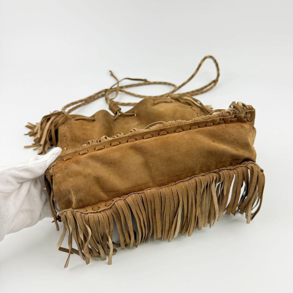 Prada Shoulder Bag Suede Brown Vintage — view 7