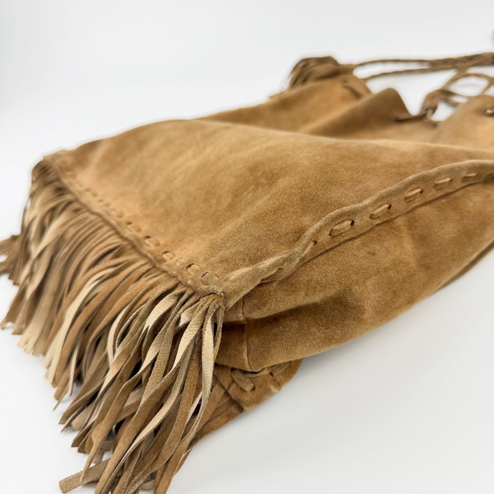 Prada Shoulder Bag Suede Brown Vintage — view 9
