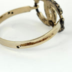 Chanel CC Logo Rhinestone Bangle Silver Plated Bracelet — view 4