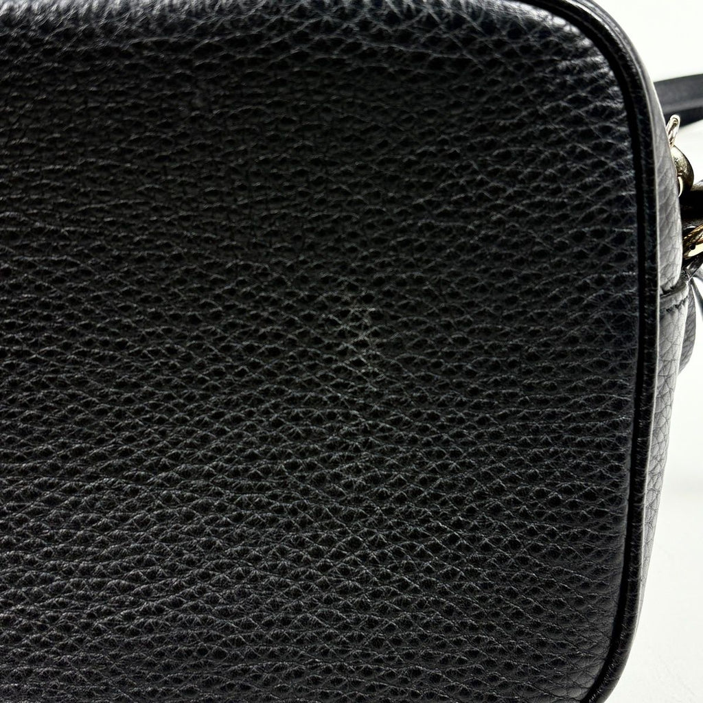 Gucci Soho Shoulder Bag Tassel Fringe Interlocking Leather Black — view 5