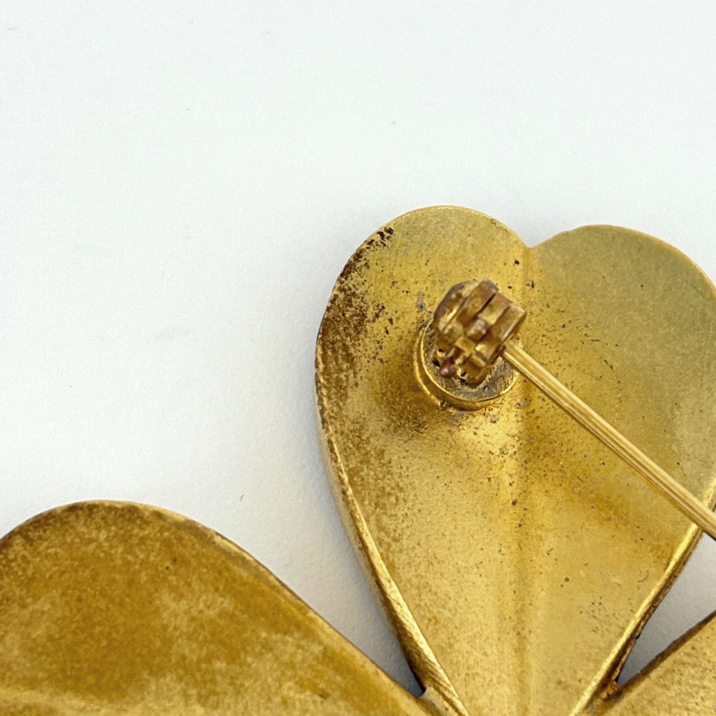 Chanel CC Logo Brooch Clover Gold Plated — view 5