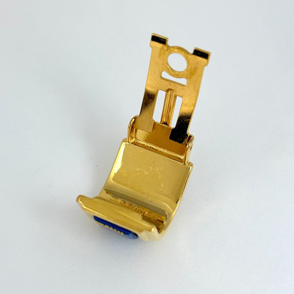 Hermes Enamel Earrings Gold Plated Blue — view 3