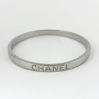 Chanel Logo Bangle Metal Silver Bracelet — view 2