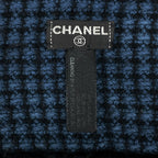 Chanel CC Logo Fur Scarf Shawl Fur Black Blue — view 7