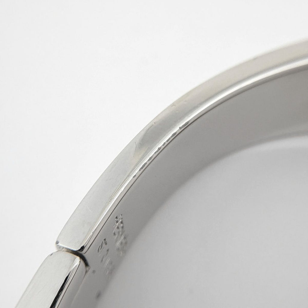 Hermes Clic Enamel Bracelet Clac Bangle Metal Silver Black — view 5