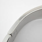 Hermes Clic Enamel Bracelet Clac Bangle Metal Silver Black — view 5