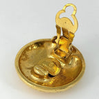 Chanel Logo Round Earrings Mademoiselle Gold Plated — view 3