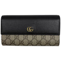 Gucci Double Bicolor Continental Wallet GG Pattern Beige Black
