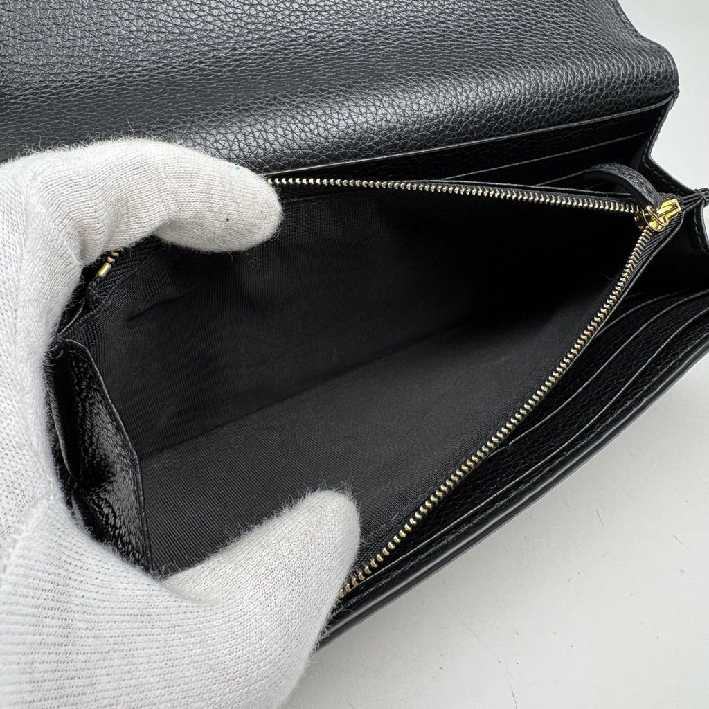 Gucci Double Bicolor Continental Wallet GG Pattern Beige Black — view 4