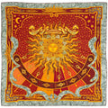 Hermes Carre 90 Carpe Diem Enjoy Your Day Scarf Silk Orange Multicolor