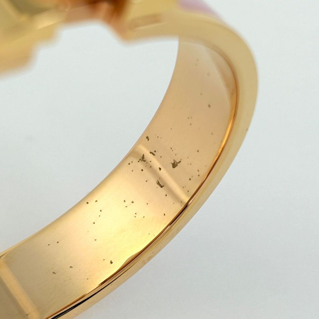 Hermes Clic Enamel Bracelet Clac Bangle Gold Plated Pink — view 4